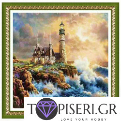 ECO Diamond Painting Light House By The Raging Sea