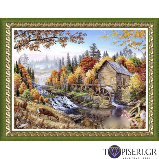 ECO Diamond Painting Autumn Landscape Deer By The River - Tapiseri.GR ECO Diamond Painting Autumn Landscape Deer By The River - Tapiseri.GR