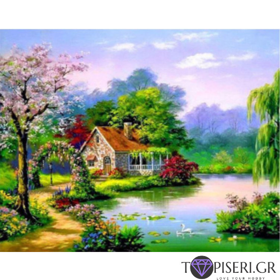 ECO Diamond Painting House By The Lake - Tapiseri.GR ECO Diamond Painting House By The Lake - Tapiseri.GR