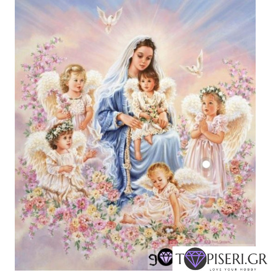 ECO Diamond Painting Virgin Mary With Angels - Tapiseri.GR