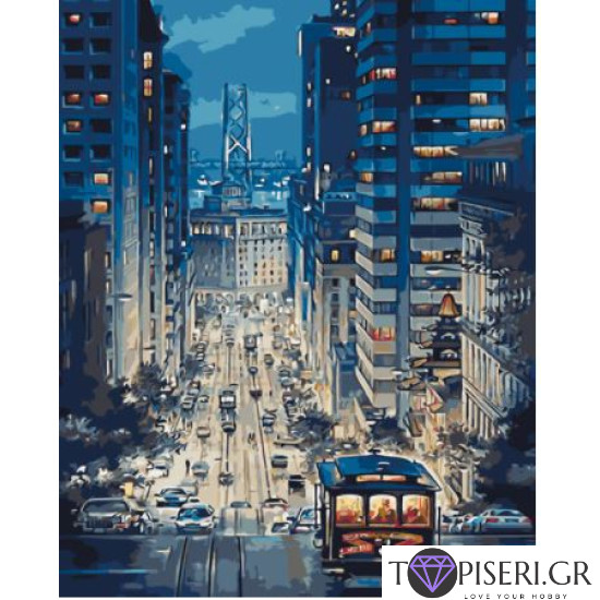 Painting By Numbers Landscape City Street - Tapiseri.GR Painting By Numbers Landscape City Street - Tapiseri.GR