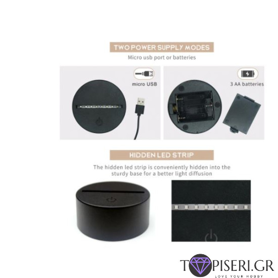 Παιδικά LED Φωτάκια Νυκτός 5D Πύργος του Άιφελ 7 χρώματα - Tapiseri.GR