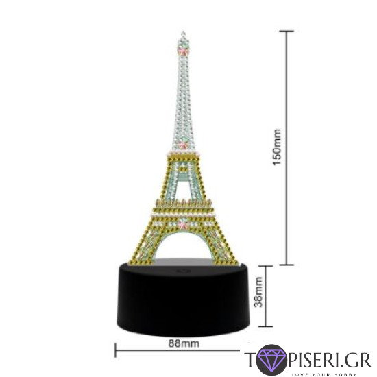 Children Night Led Lamp 5D The Eiffel Tower 7 Colors - Tapiseri.GR
