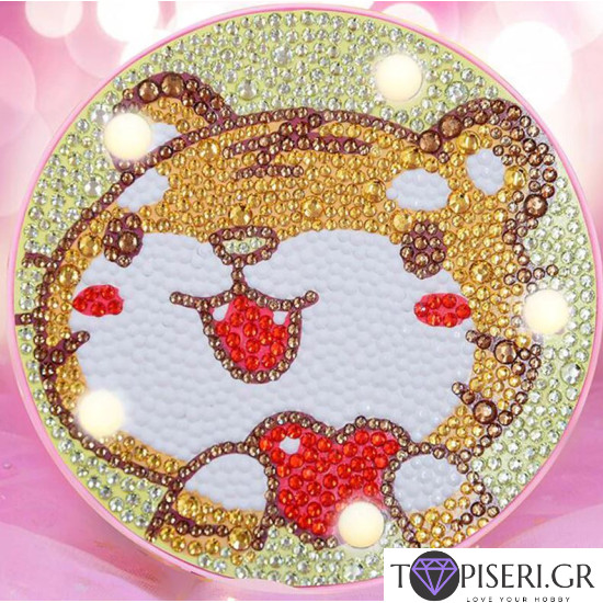 Children Night Led Lamp Tiger Round - Tapiseri.GR