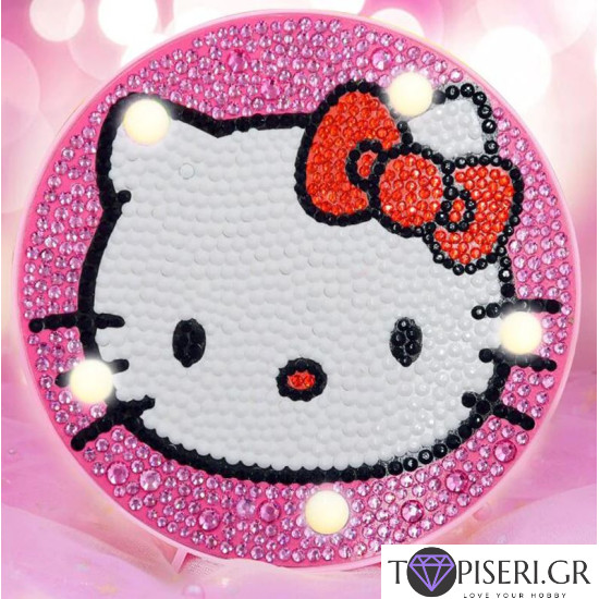Παιδικά LED Φωτάκια Νυκτός Hello Kitty στρογγυλό - Tapiseri.GR