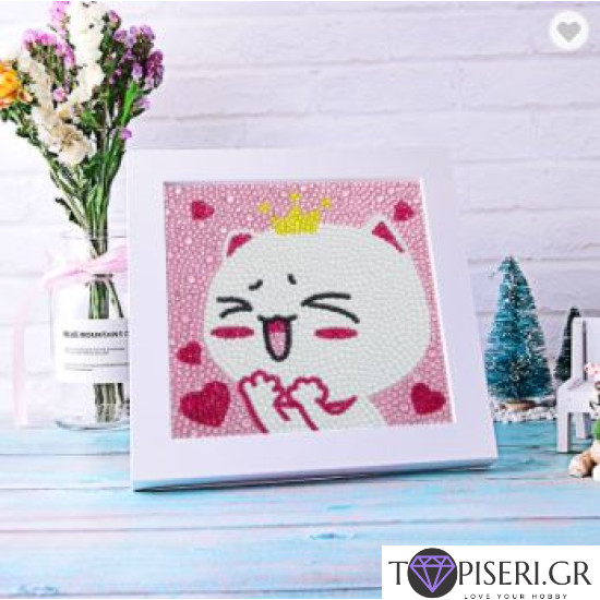 Diamond Painting For Kids With Frame Kitty 3 - Tapiseri.GR