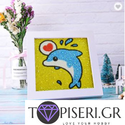 Diamond Painting For Kids With Frame Dolphin 2