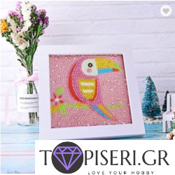 Diamond Painting For Kids With Frame Parrot