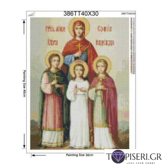 ECO Diamond Painting Saints Sofia, Faith, Hope And Love - Tapiseri.GR