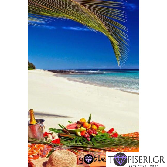 Painting By Numbers Beach And Fruits - Tapiseri.GR