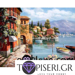 ECO Διαμαντένιο ψηφιδωτό Τοπίο με βάρκες