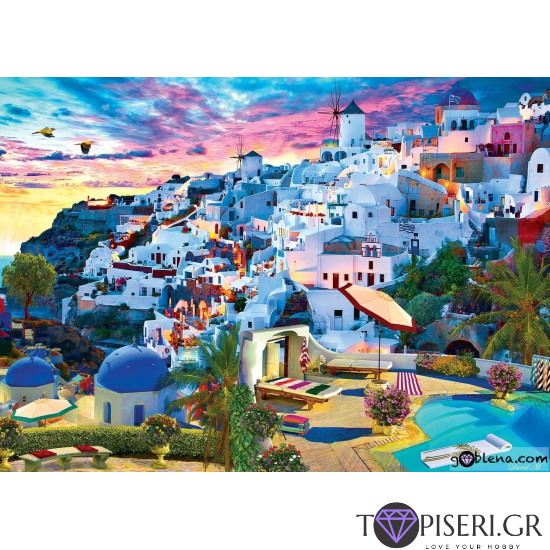Painting By Numbers Santorini 2 - Tapiseri.GR