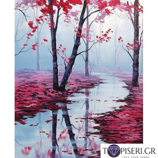 Painting By Numbers Pink River - Tapiseri.GR
