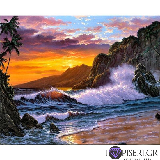 Painting By Numbers Raving Sea - Tapiseri.GR