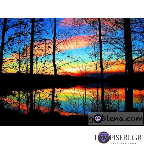 ECO Diamond Painting Sunset Over The River - Tapiseri.GR