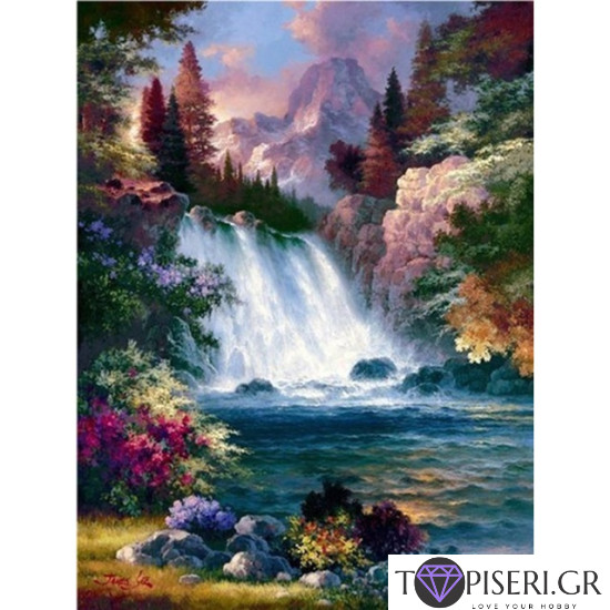 ECO Diamond Painting Forest Waterfall - Tapiseri.GR