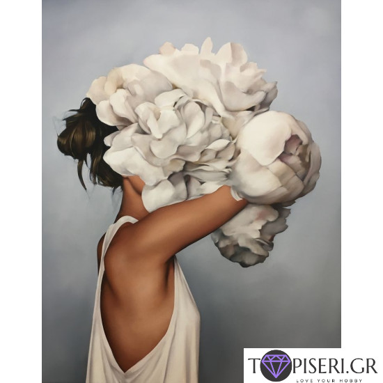 Painting By Numbers Woman And Flower 3 - Tapiseri.GR Painting By Numbers Woman And Flower 3 - Tapiseri.GR