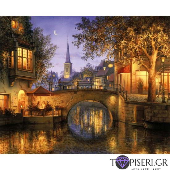 Ζωγραφική με αριθμούς Νυχτερινό Τοπίο - Tapiseri.GR