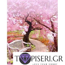 Diamond Painting Under The Pink Tree