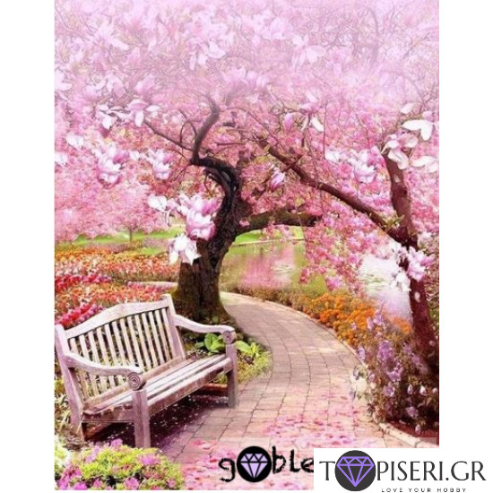 Diamond Painting Under The Pink Tree - Tapiseri.GR