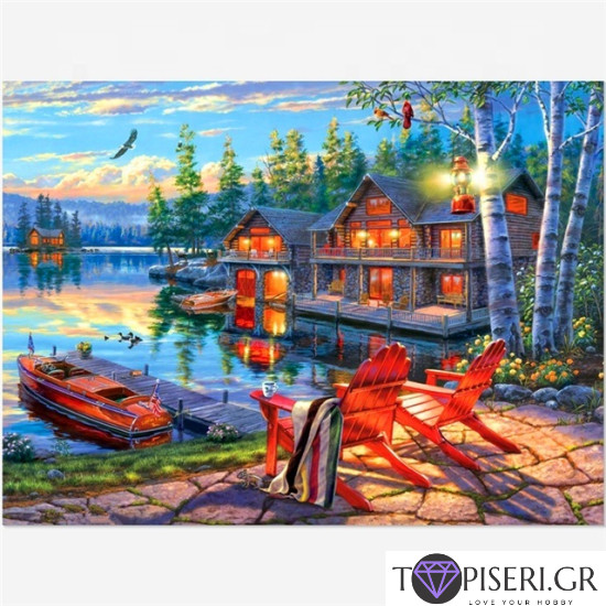 ECO Diamond Painting Landscape With Lake - Tapiseri.GR ECO Diamond Painting Landscape With Lake - Tapiseri.GR