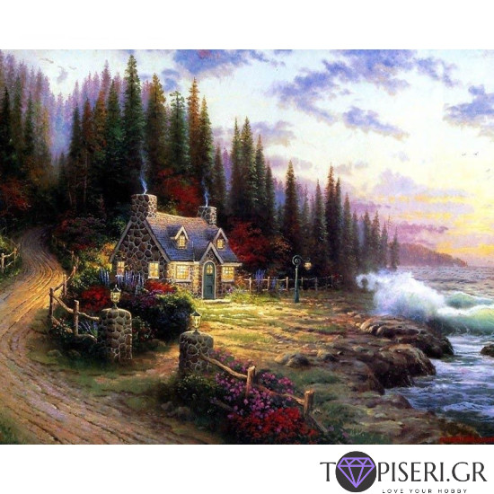Painting By Numbers Cottage In Forest - Tapiseri.GR Painting By Numbers Cottage In Forest - Tapiseri.GR