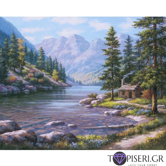 Painting By Numbers Cottage In Forest 2 - Tapiseri.GR Painting By Numbers Cottage In Forest 2 - Tapiseri.GR