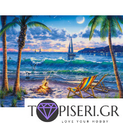 Diamond Painting Fire On The Beach