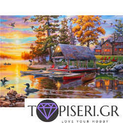 Diamond Painting Lodge Near The Lake