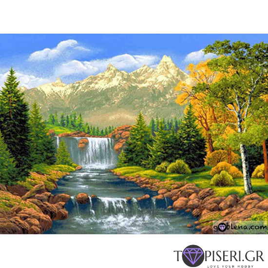 Diamond Painting Waterfall In The Forest - Tapiseri.GR
