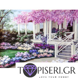 Diamond Tapestry House With Flowers 2