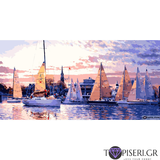 Painting By Numbers Sailboats - Tapiseri.GR
