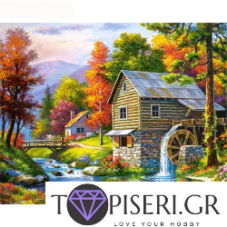 Painting By Numbers Little Houses Near The River
