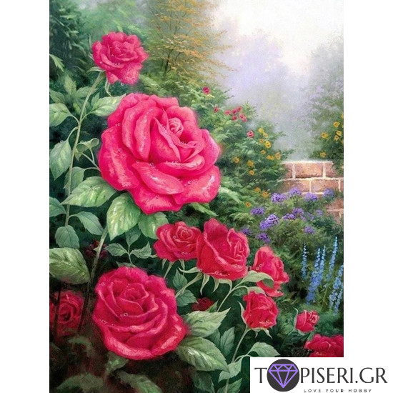 Diamond Painting Garden With Roses - Tapiseri.GR