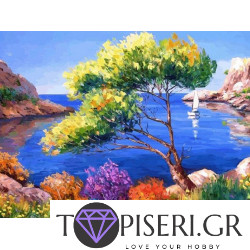 Diamond Painting Tree Near The Sea