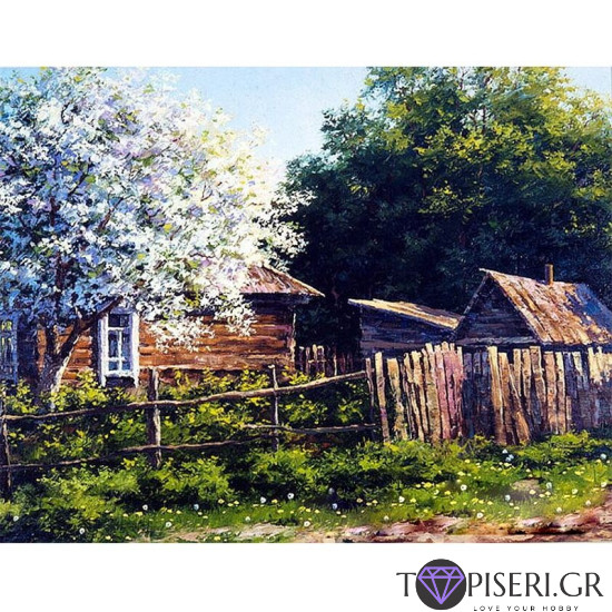 Painting By Numbers Village Fence - Tapiseri.GR Painting By Numbers Village Fence - Tapiseri.GR