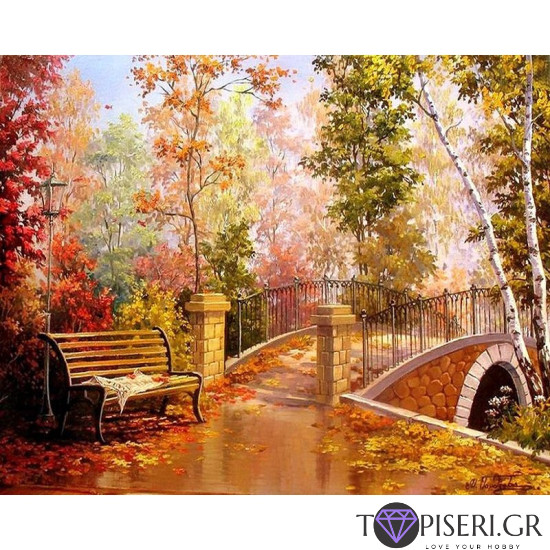 Painting By Numbers Autumn Bench - Tapiseri.GR