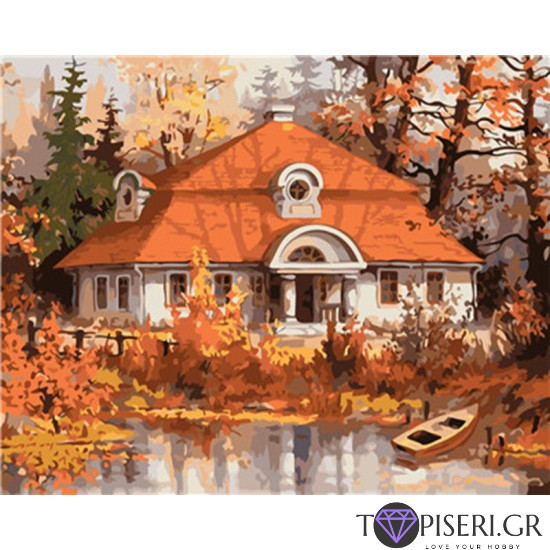 Painting By Numbers Autumn House - Tapiseri.GR