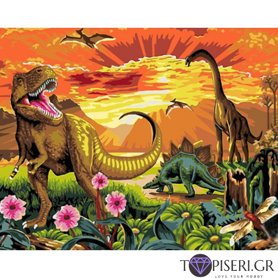 Painting By Numbers Dinosaurs - Tapiseri.GR Painting By Numbers Dinosaurs - Tapiseri.GR