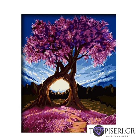 Painting By Numbers Pink Trees - Tapiseri.GR