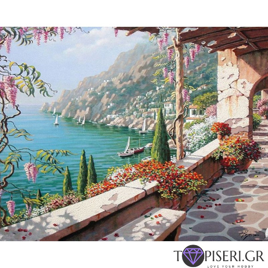 Painting By Numbers Colorful Terrace - Tapiseri.GR