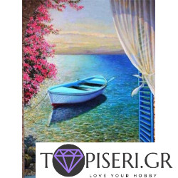 Diamond Painting Boat Through The Window