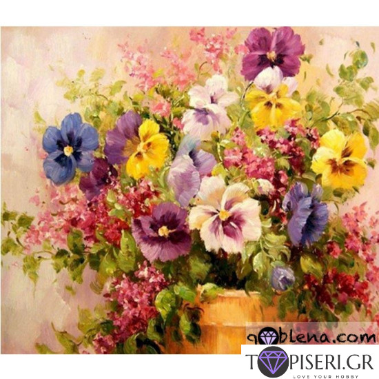 Diamond Painting Vase With Violets - Tapiseri.GR Diamond Painting Vase With Violets - Tapiseri.GR