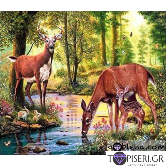 Diamond Painting Family Deers - Tapiseri.GR