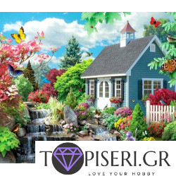 Diamond Painting Colorful House With Butterflies