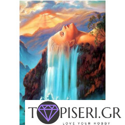Diamond Painting Woman Waterfall