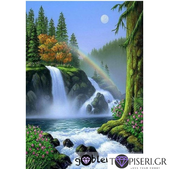 Diamond Painting Rainbow Over The River - Tapiseri.GR