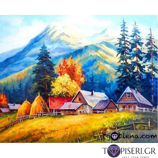 Diamond Painting Autumn In The Village - Tapiseri.GR