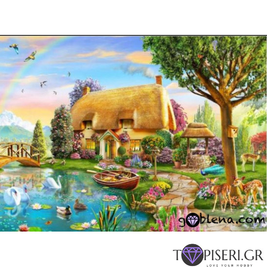 ECO Diamond Painting House With Fairytale Yard 4 - Tapiseri.GR