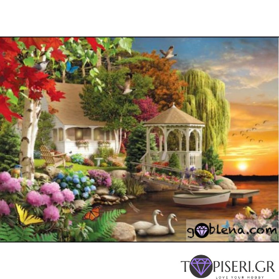 ECO Diamond Painting House With Gazebo - Tapiseri.GR